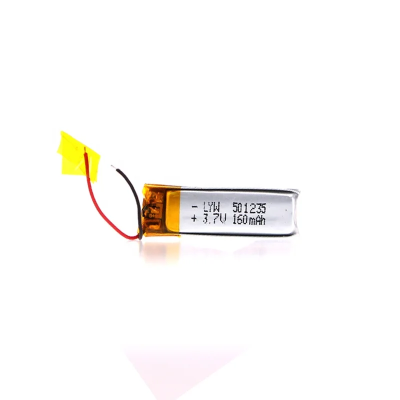 3.7 V 170 mAh Rechargeable Lithium Polymer Battery 501235P
