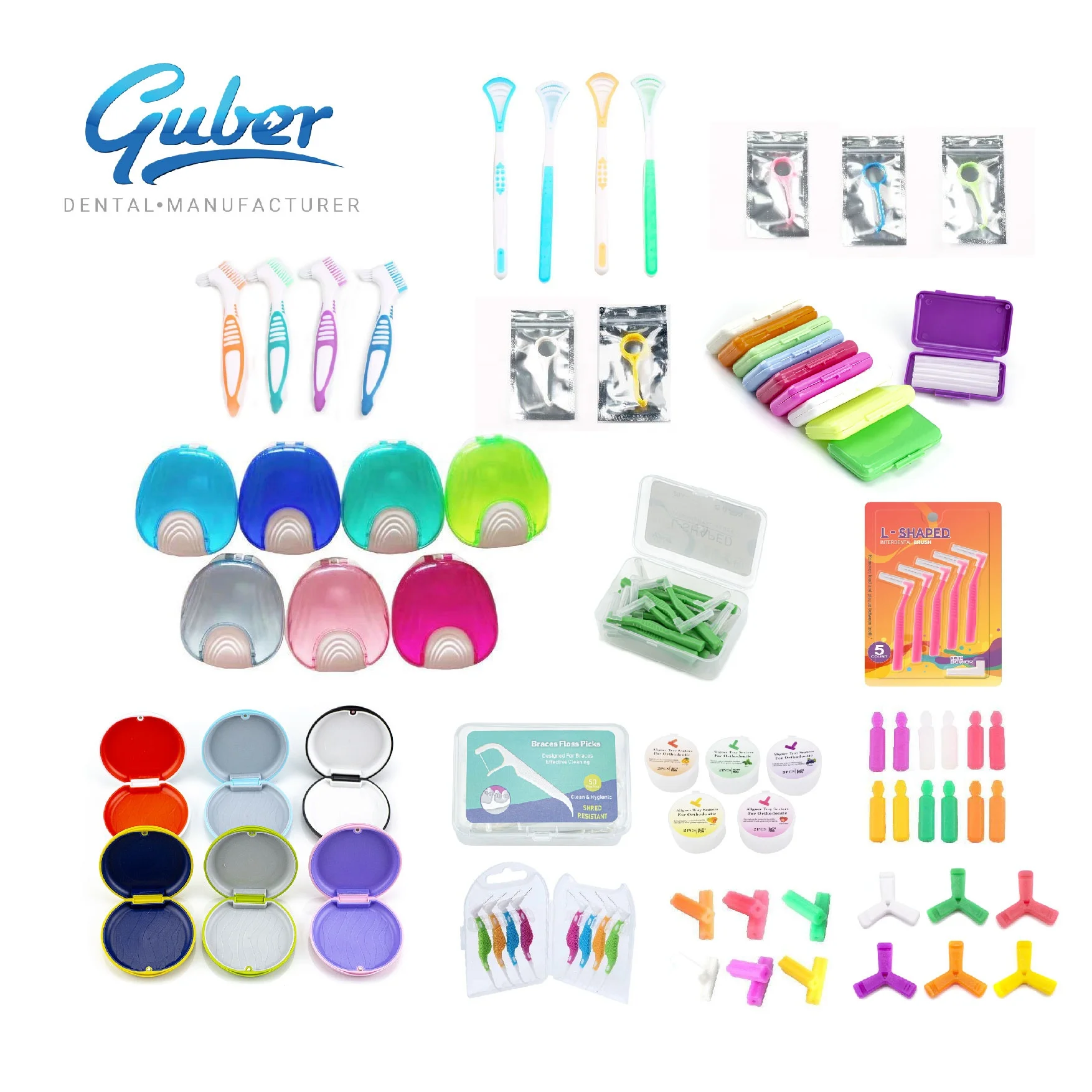 ISO Guber Dental Ortho Ligature Tie Multi-Color Dental Ligaties Orthodontic Elastic Rubber Bands for Ligature Modules Tie