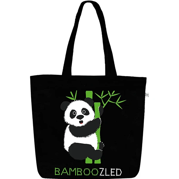 High Quality Custom 12oz Organic Cotton Shopping Tote Bag Canvas Tote Bag With Custom Printed Logo Panda