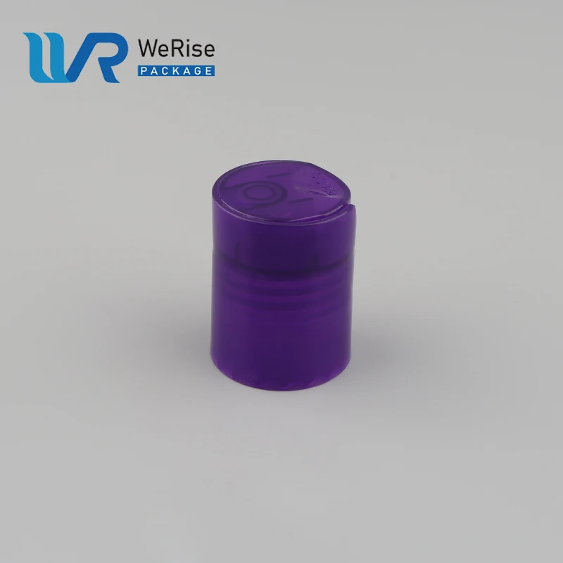 18mm 20mm 24mm PP blue press cap ,flip top disc top cap lids for cosmetic packaging