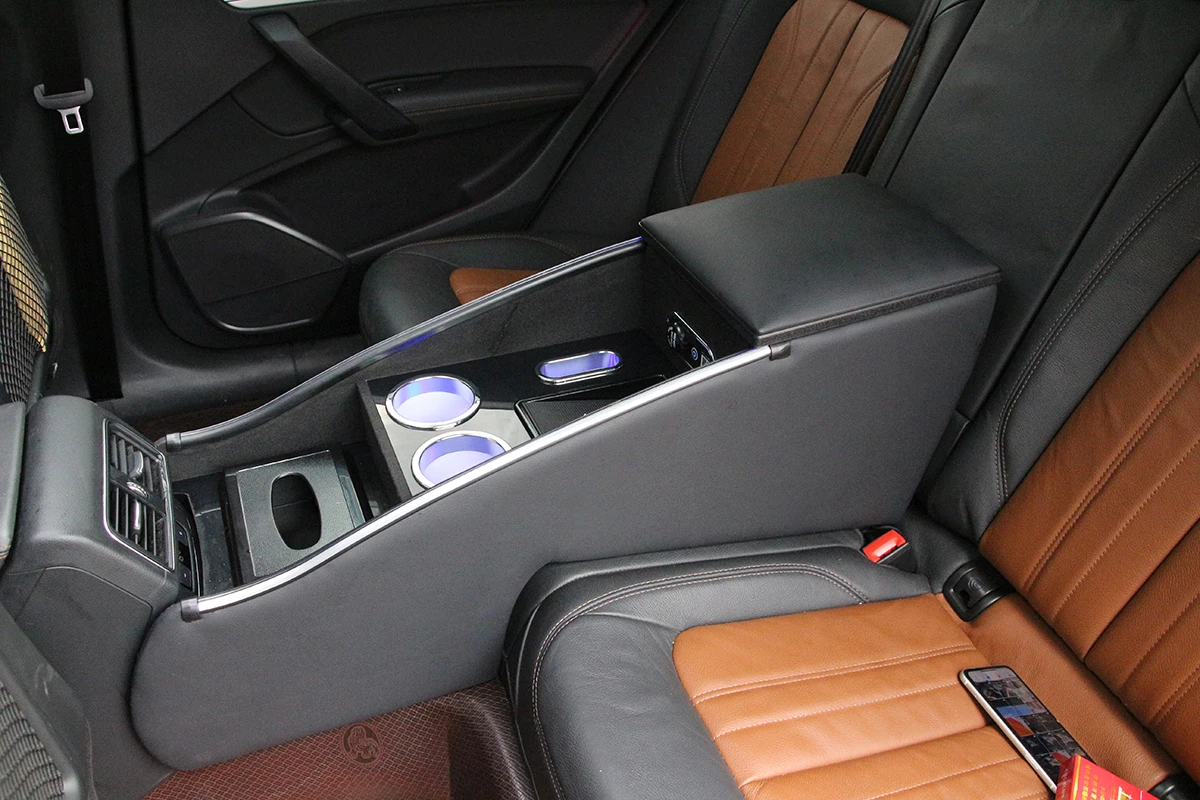 High-End Business Audi Q5 Armrest Box Luxury Leather Q3 Q5L Back Row Rear Integrated Armrest Box With Wireless Charger