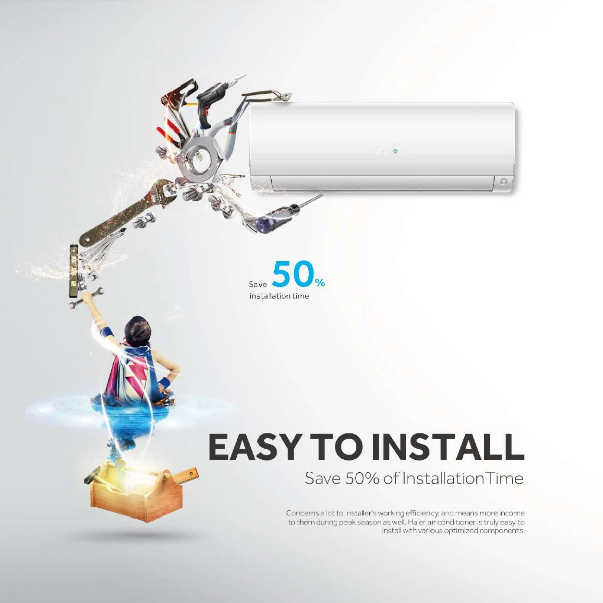 R410a 1.5 hp Air Conditioner Residential Type Air Conditioner