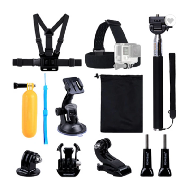 HONGDAK Action Accessory Set for Go pro hero 10 9 8 7 6 Kit Selfie Stick Adjust Strap Case for DJI OSMO Sport Camera Accessories