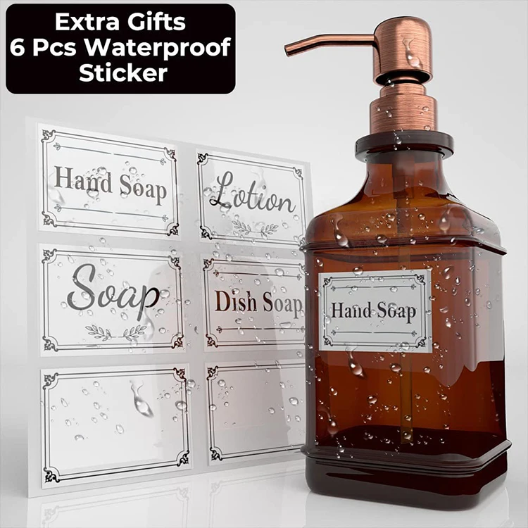 Best Quality Brown Glass Bottle 500ml Soap Dispenser Unique Packaging Liquid Shower Soap Bottles Shower