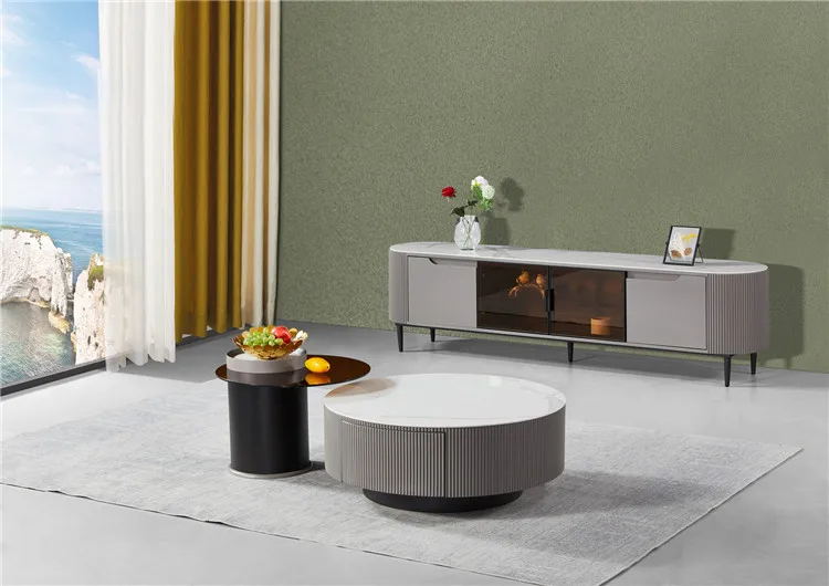 2021 China hot sale natural marble coffee table multi functiin coffee table fashion coffee table