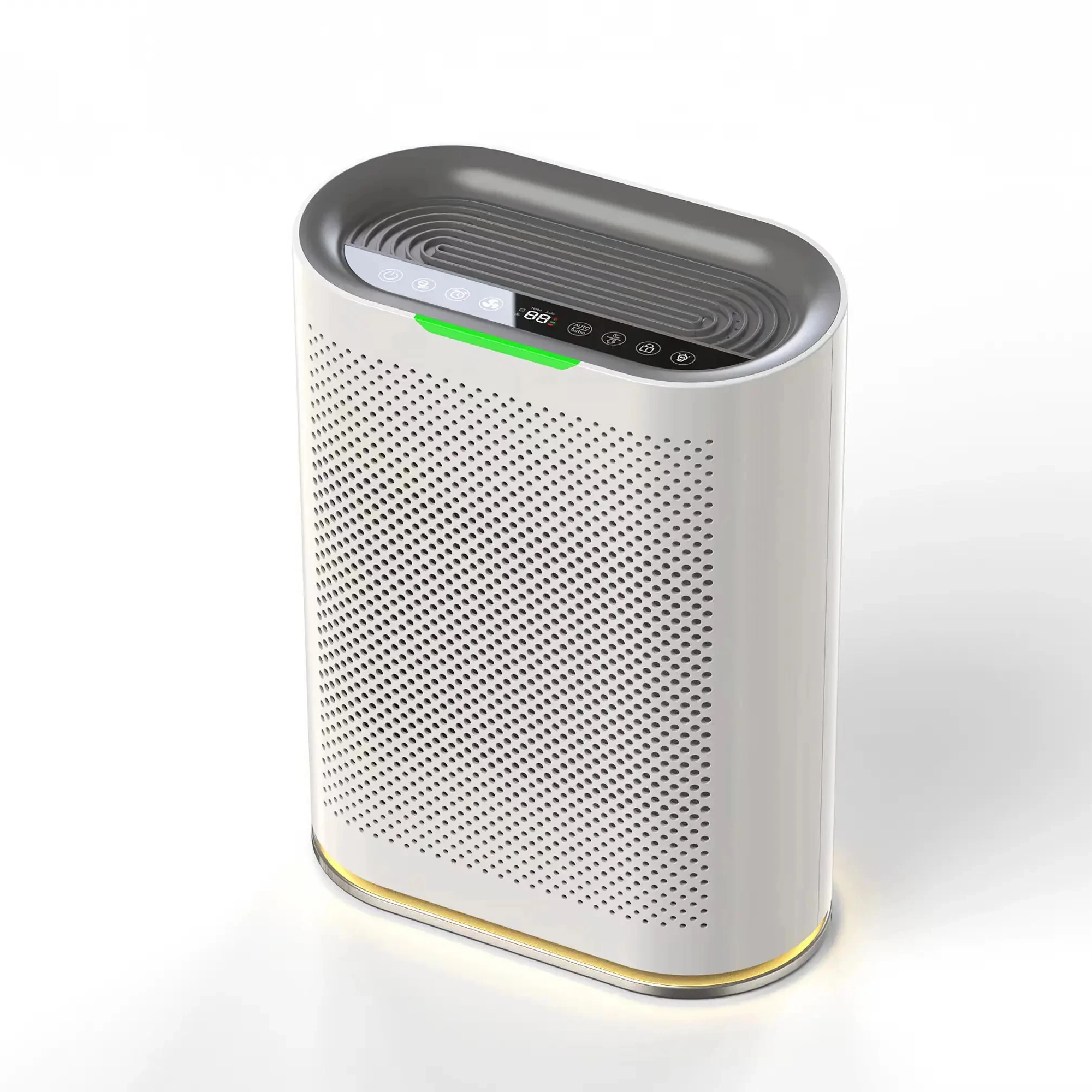 2024 New Design White Black Air Purifier with AC Power Supply and Led Display Active Carbon Hepa Filter for Home Room Desktop