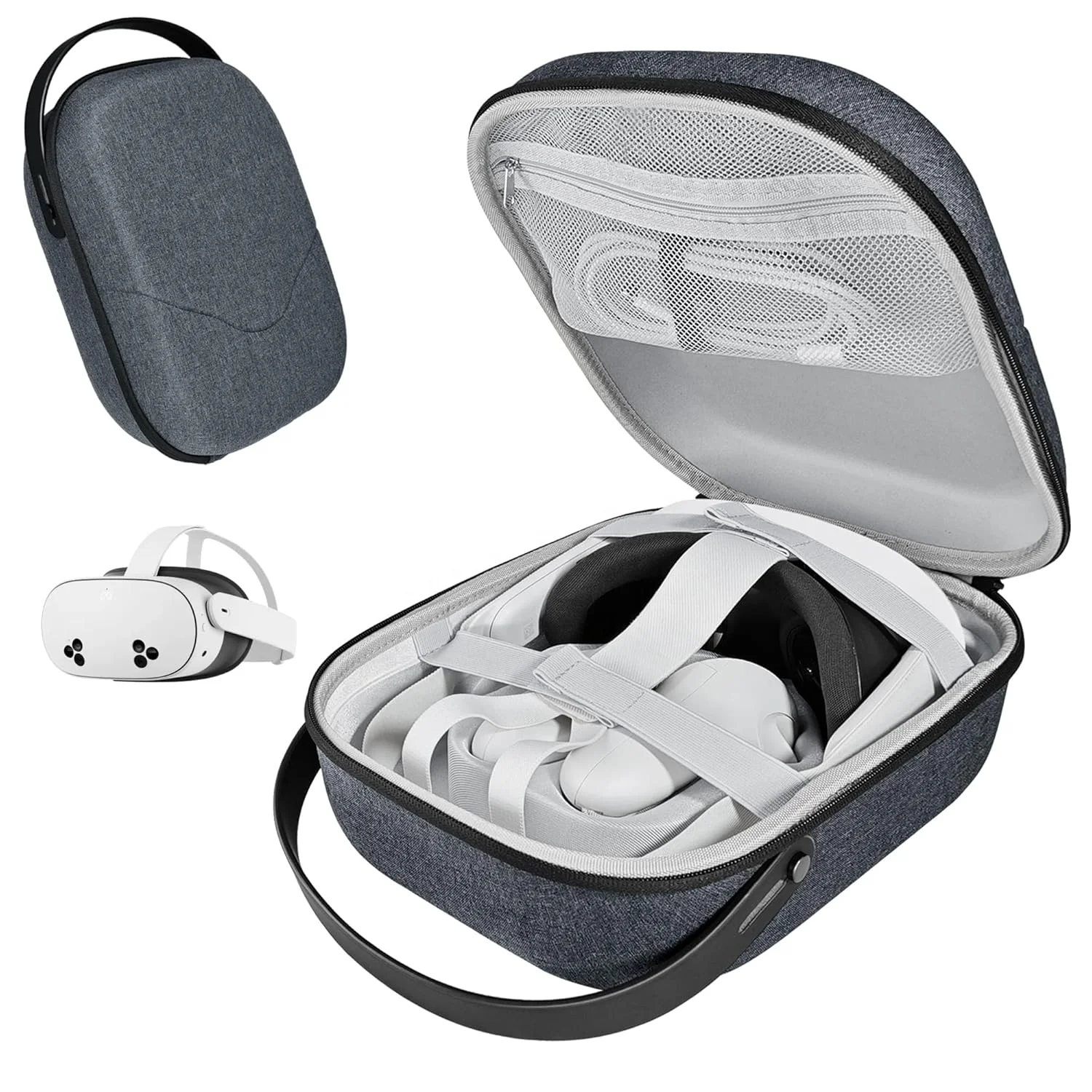 Custom Portable Hard Travel Carrying Case for Meta Quest 3S/Quest 3/Quest 2/Vision Pro- Compatible with Elite Strap Storage bag