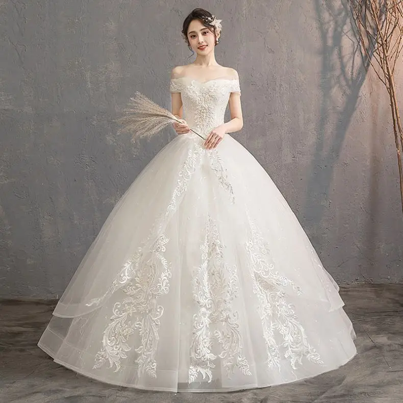 Свадебное платье принцессы цвета Шампань Русалка с открытыми плечами Кристаллы Свадебные платья