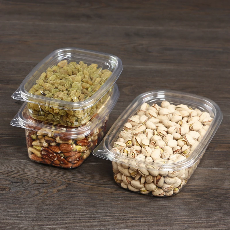 Transparent Biscuits and Cookies Snack Storage Container Plastic Packaging Food Box for Dry Fruit