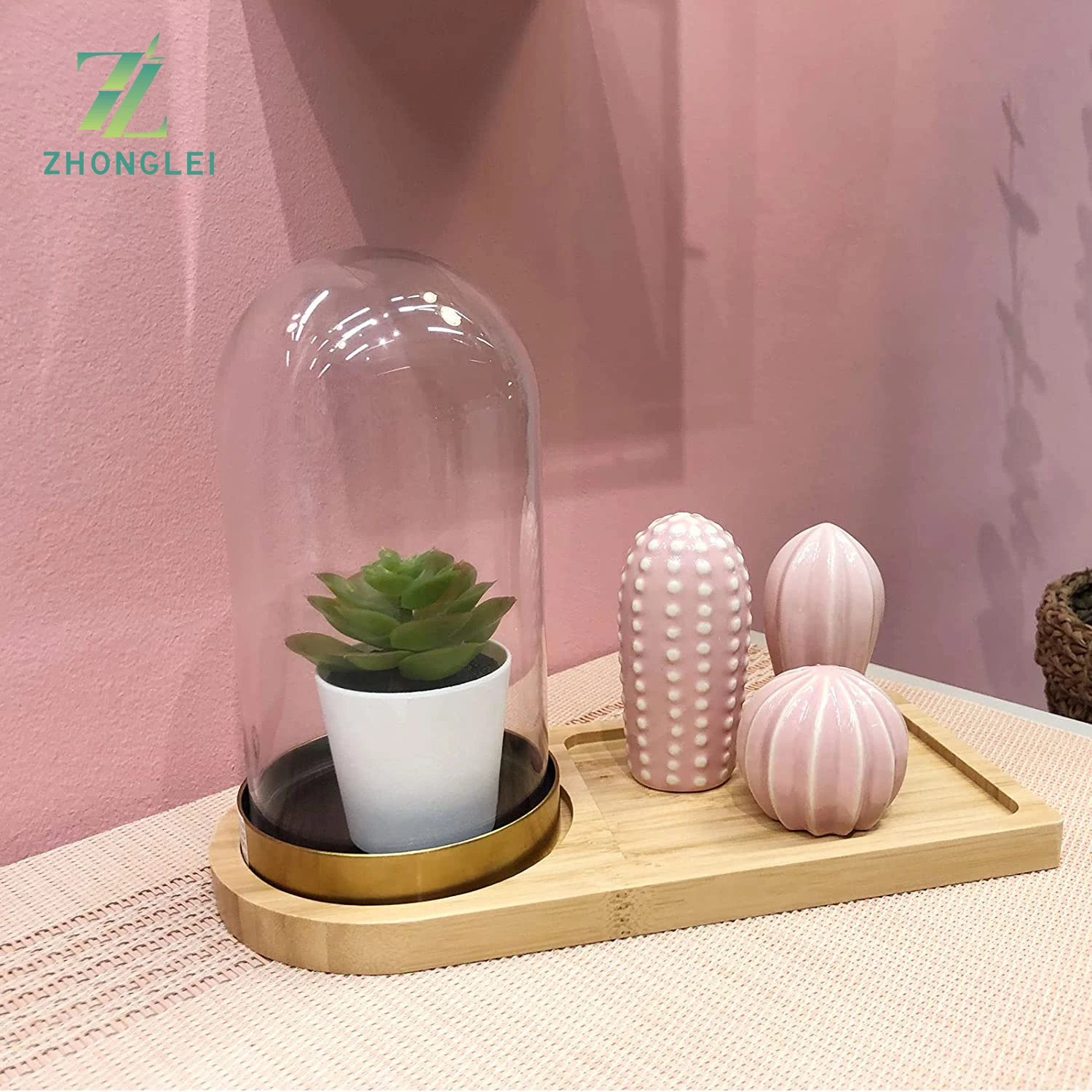 Bamboo Tray, Irregular Small Tray Set of 2, Coffee Tea Dessert Serving Tray, Bedroom and Kitchen Decoration Tray