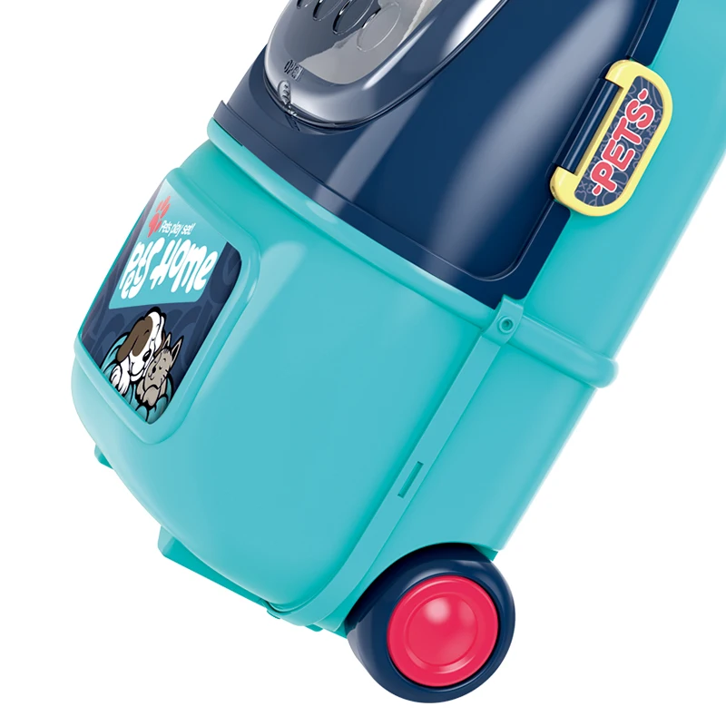 Wholesales Kids Pet Dog Cage Toy Set Educational Pretend Play Trolley Case Toys