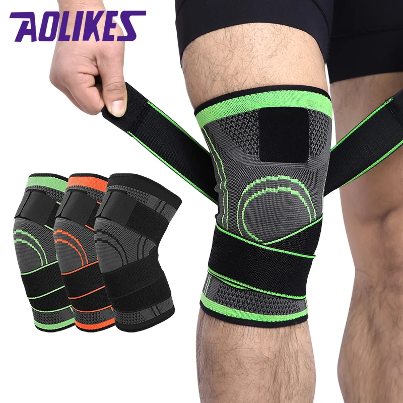 Aolikes Customizable Nylon Knee Support Brace Elastic Strap Compression Sleeve Breathable Protection for Leg Support