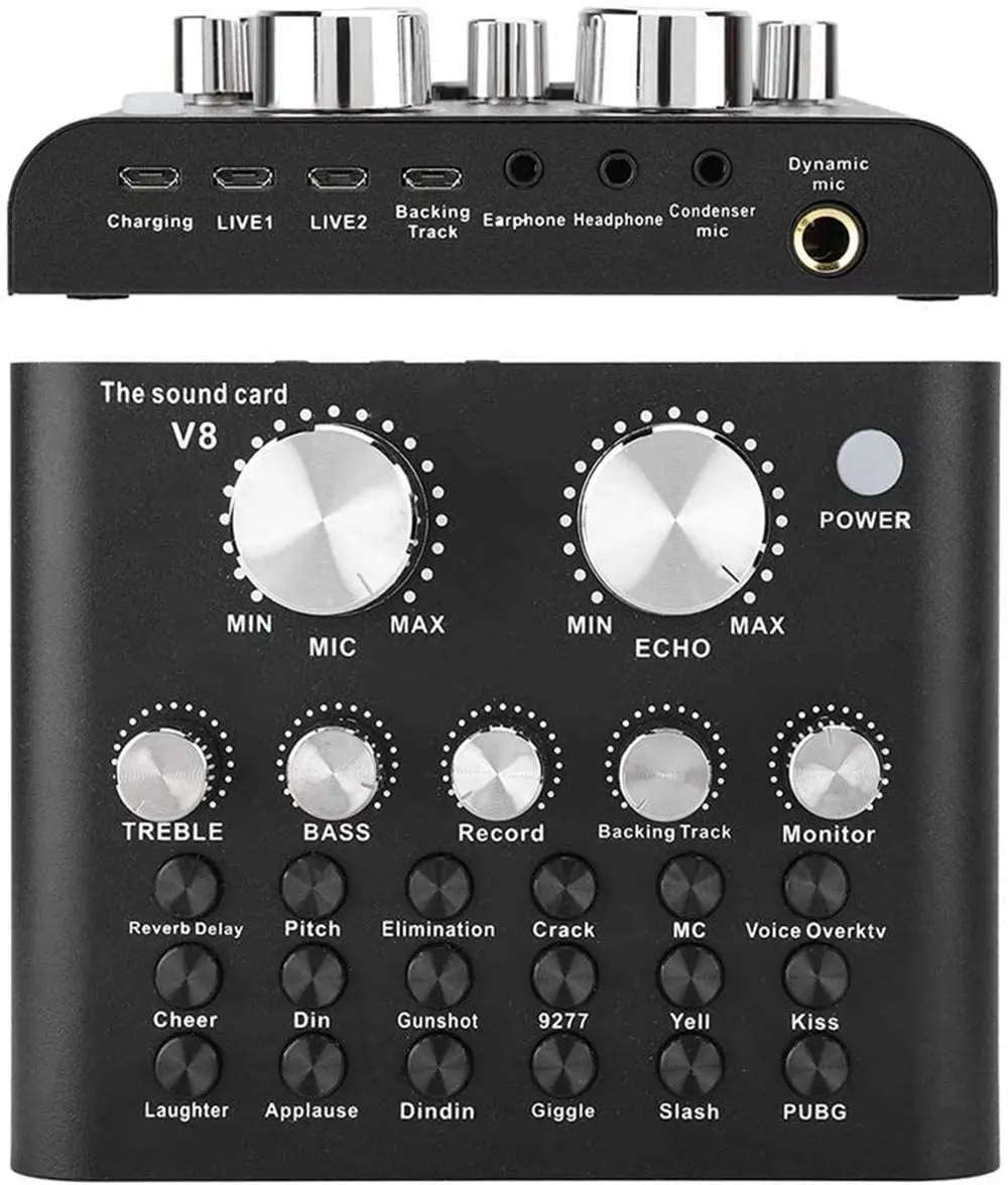 2021 быстрая продажа v8 звуковая карта 2 трека микрофон Звуковая карта для ПК M Аудио Звуковая карта