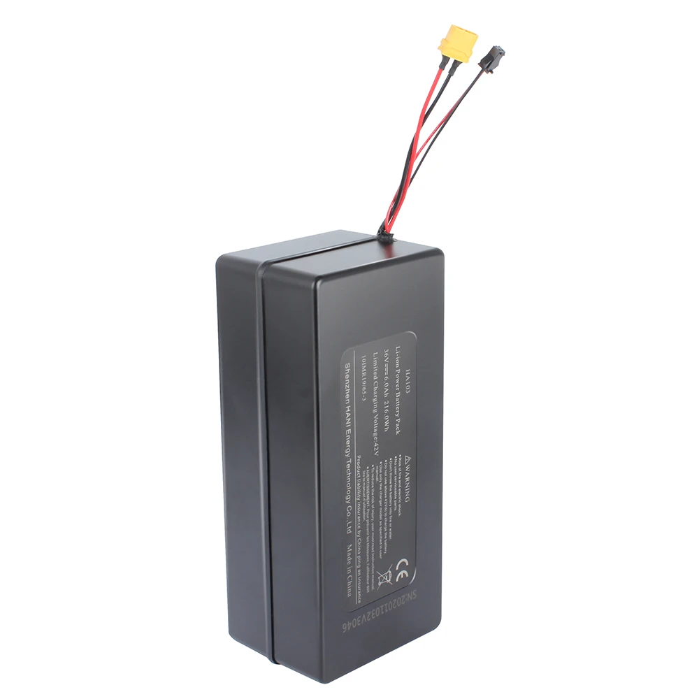 Dyu Electric Bike Battery Pack [EU Stock]ha103 36v10.4ah Lithium Battery 18650 Li Ion Cell 36 Volts 205*75*90MM 800 Times Black