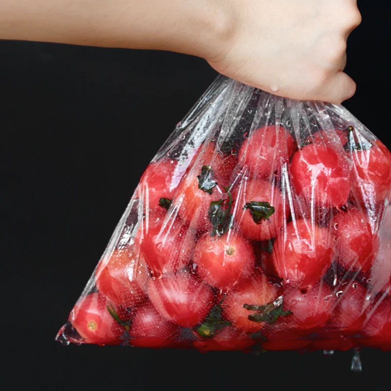 Green Bags Keep Vegetables Fresh Micro-perforated Liner clear Plastic Bag Packing for Fruit