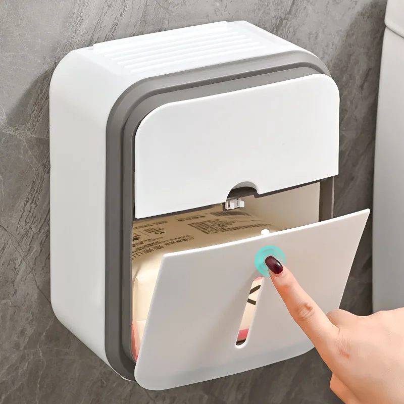 Kitchen Bathroom Plastic Tissue Box Wall Mounted Manual Fold Hand Towel Napkin Paper Towel Dispenser