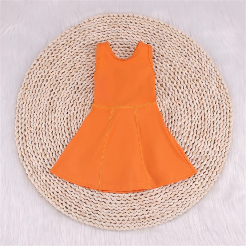 Panic Buying Baby Girls Tennis Dress Kids Athletic Workout Skirt Summer Toddler Girls Custom Color Sleeveless Fitness Yoga Dress
