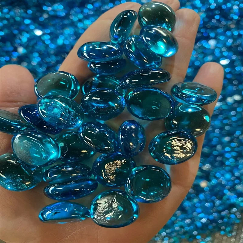 Mini Glass Gemstone Mixed Color Mancala Stone Flat bottom marble beads for home decorative arts craft vase fillers