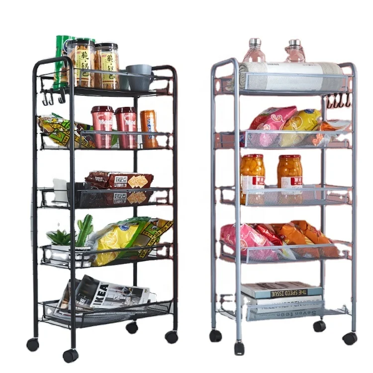 
Hot Sell Metal Bathroom Kitchen Storage Trolley Cart 