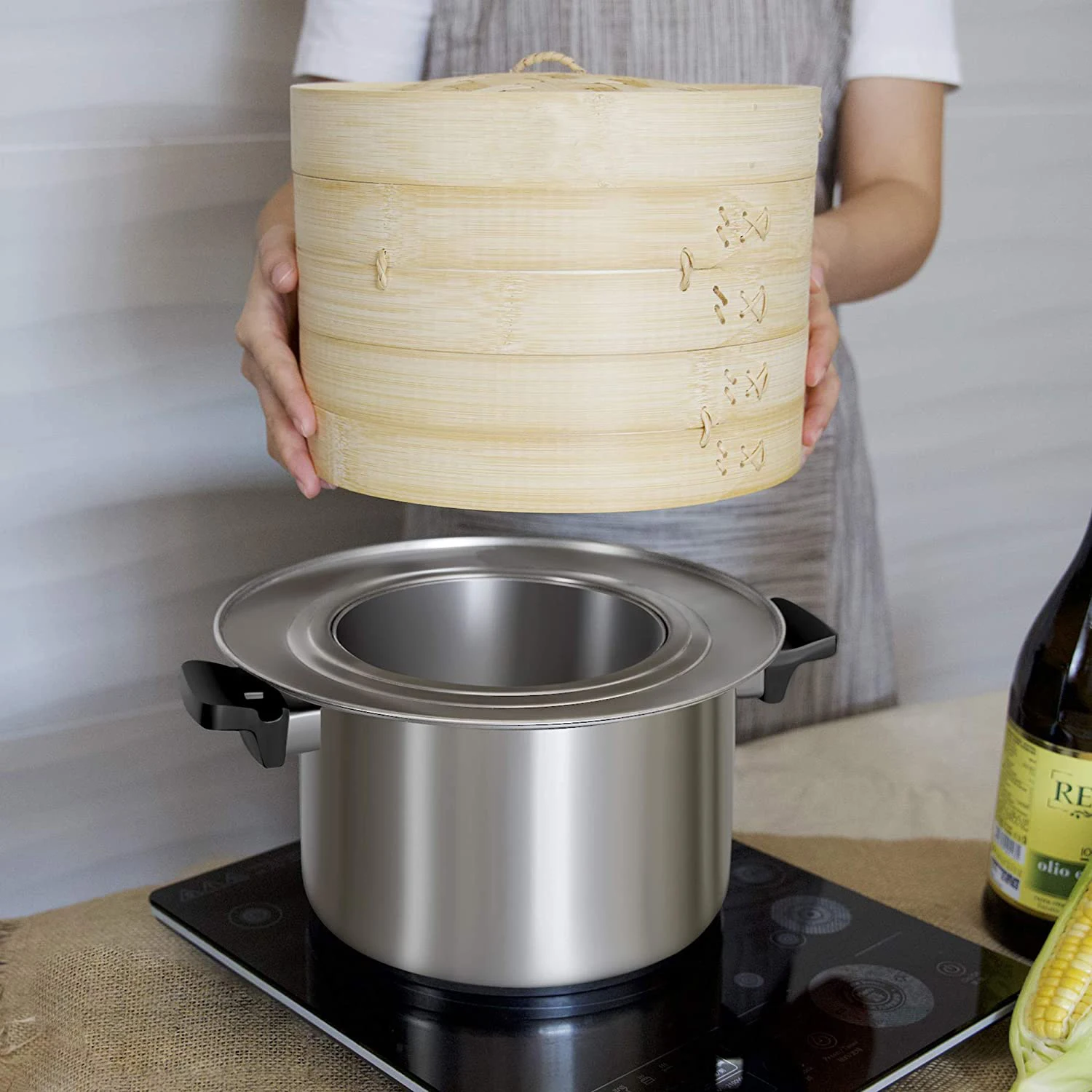 Горячая Распродажа Amazon, кольцевой адаптер для отпаривателя из нержавеющей стали или алюминия, подходит для отпаривателей 8-11 дюймов