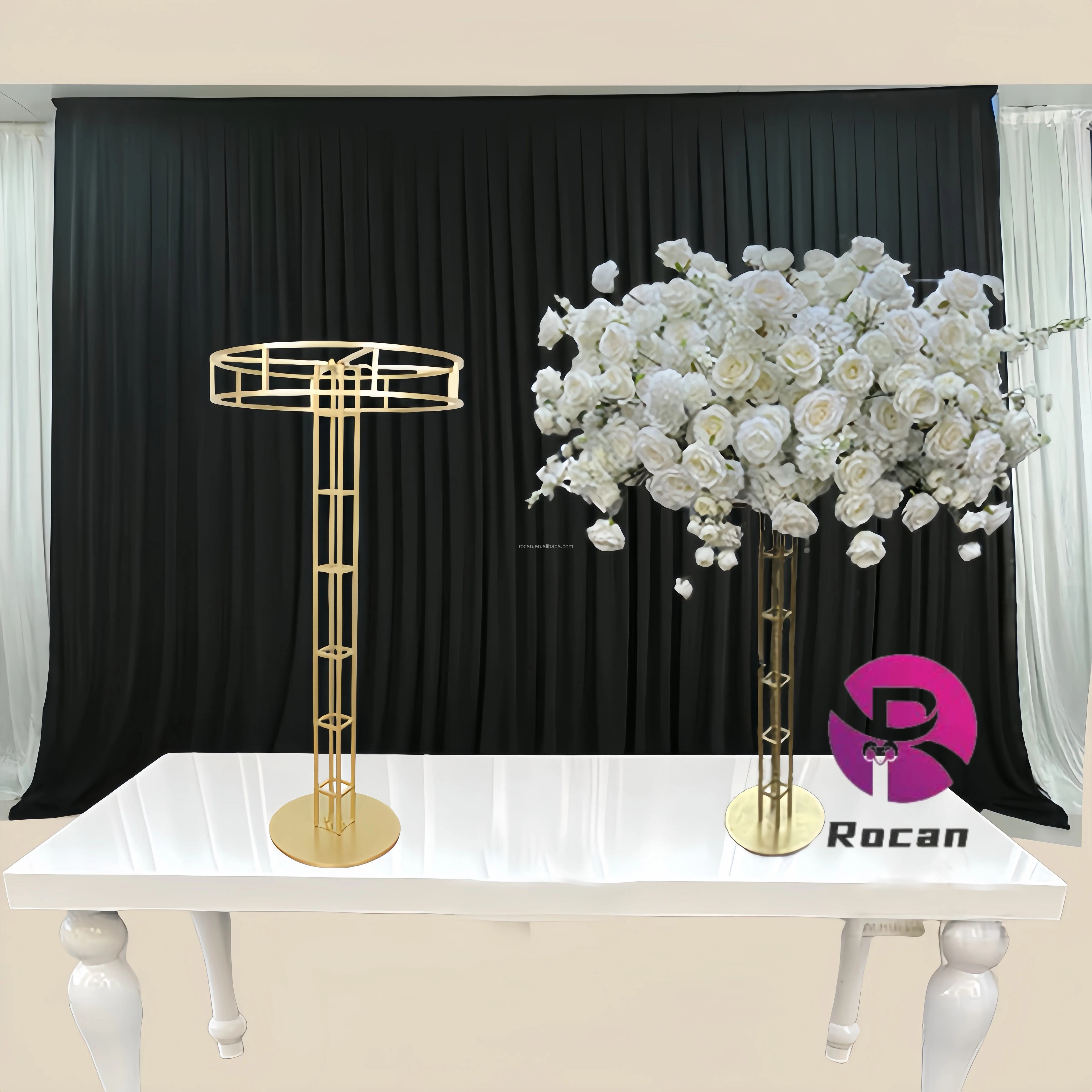 Gold Wedding Supplies Tall Flower Vase Table Centerpieces Flower Stand for Wedding Centerpieces Decoration