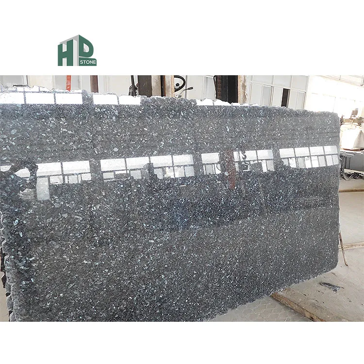 Polishing Blue Pearl Granite Stone Slabs for countertop kitchen