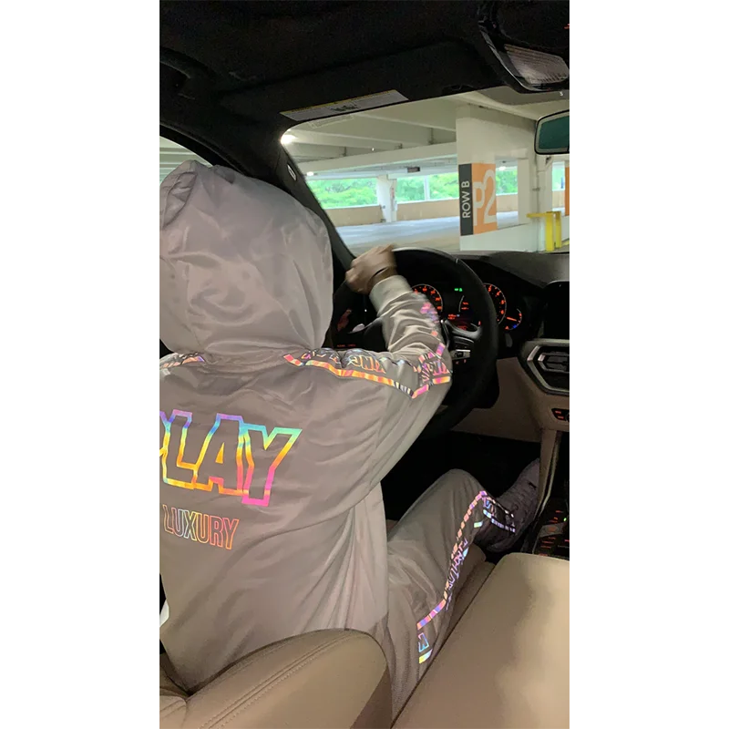 Оптовая продажа унисекс спортивные толстовки на заказ 3м отражающие мужские спортивные костюмы