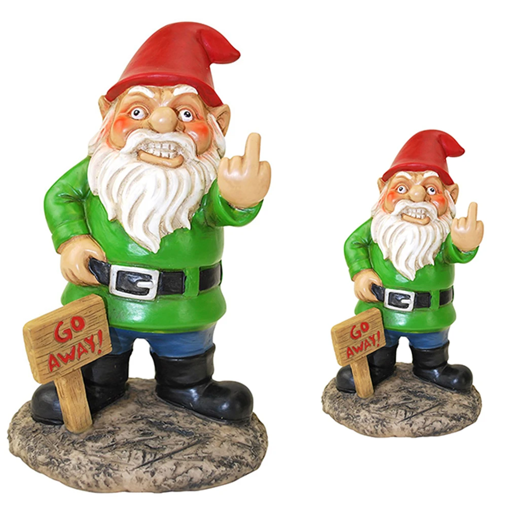 Individuality Garden Little Gnome Pervert Scarface Statue Garden Decor for Dwarf