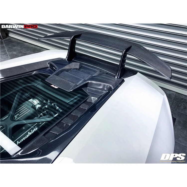 DarwinPRO Performante Style Carbon Fiber Trunk Spoiler Wing with Base and Engine Hood ForLamborghini Huracan Lp610 LP580 EVO