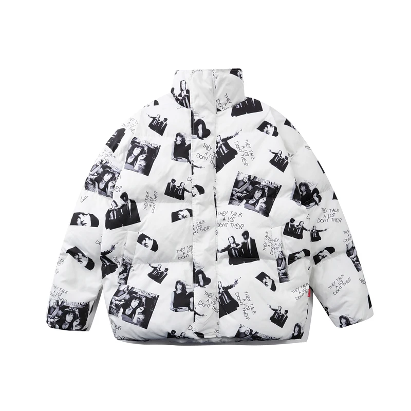 2021 Гуанчжоу, индивидуальная Мужская модная теплая зимняя куртка с длинным пухом и принтом, chaquetas plumas