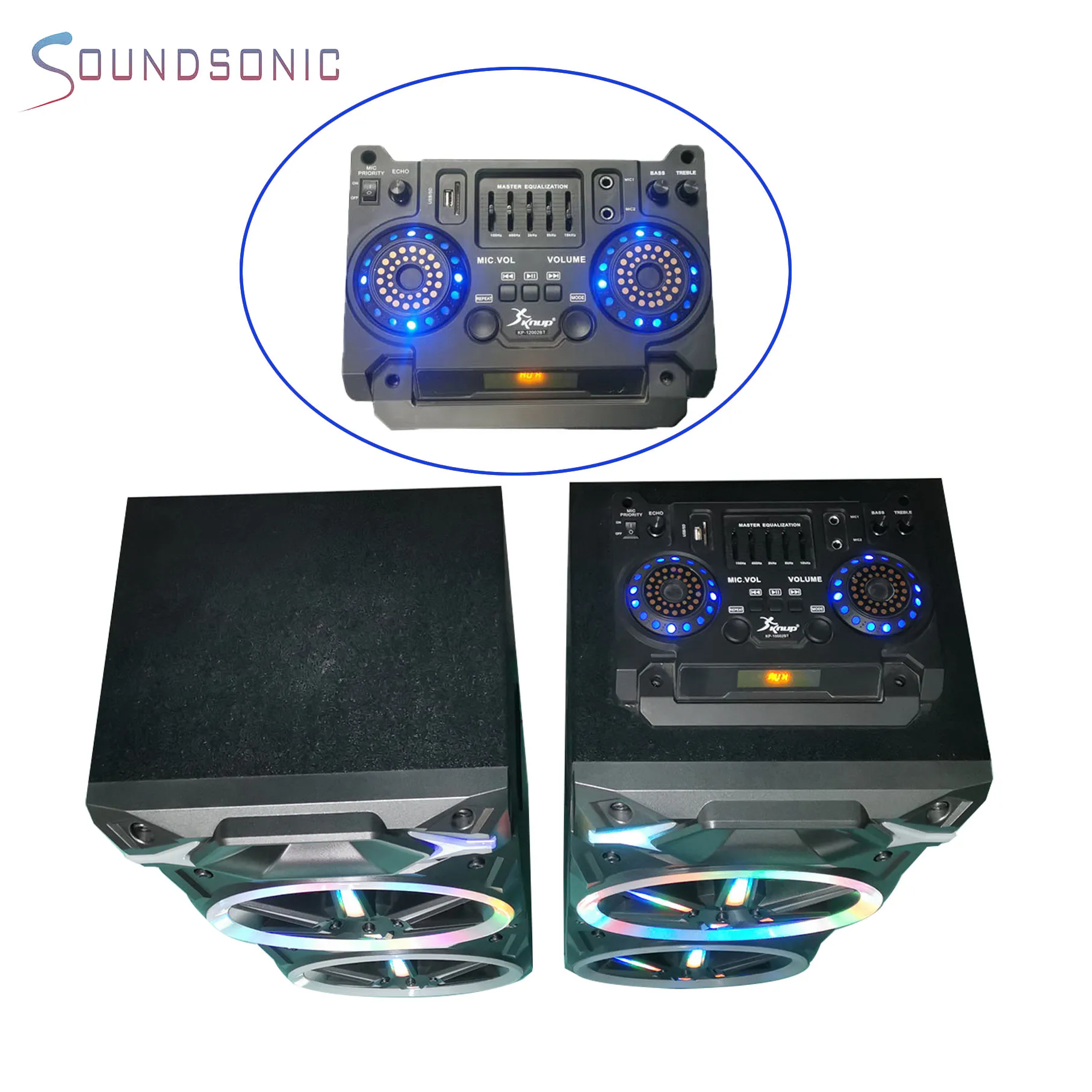 Производитель сабвуфер Большой питание двойной 10-дюймовый беспроводной BT pa открытый бас спикер партии караоке с беспроводным микрофоном *