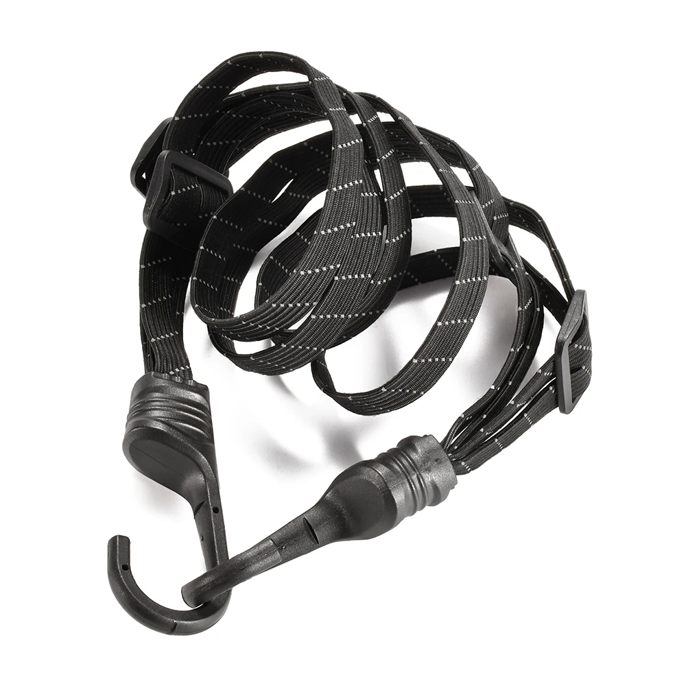 2024 new arrival adjustable length flat bungee cord with hook for motorcycle helmet