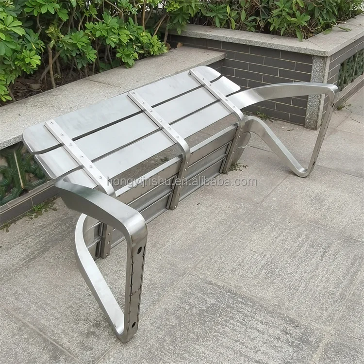 Manufacture park long public bench garden bench outdoor furniture stainless steel street bench with backs