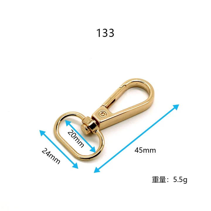 Лидер продаж, оборудование, оптовая продажа, металлическая пряжка для собак 24 мм, Позолоченный шарнирный карабин, аксессуар для сумок