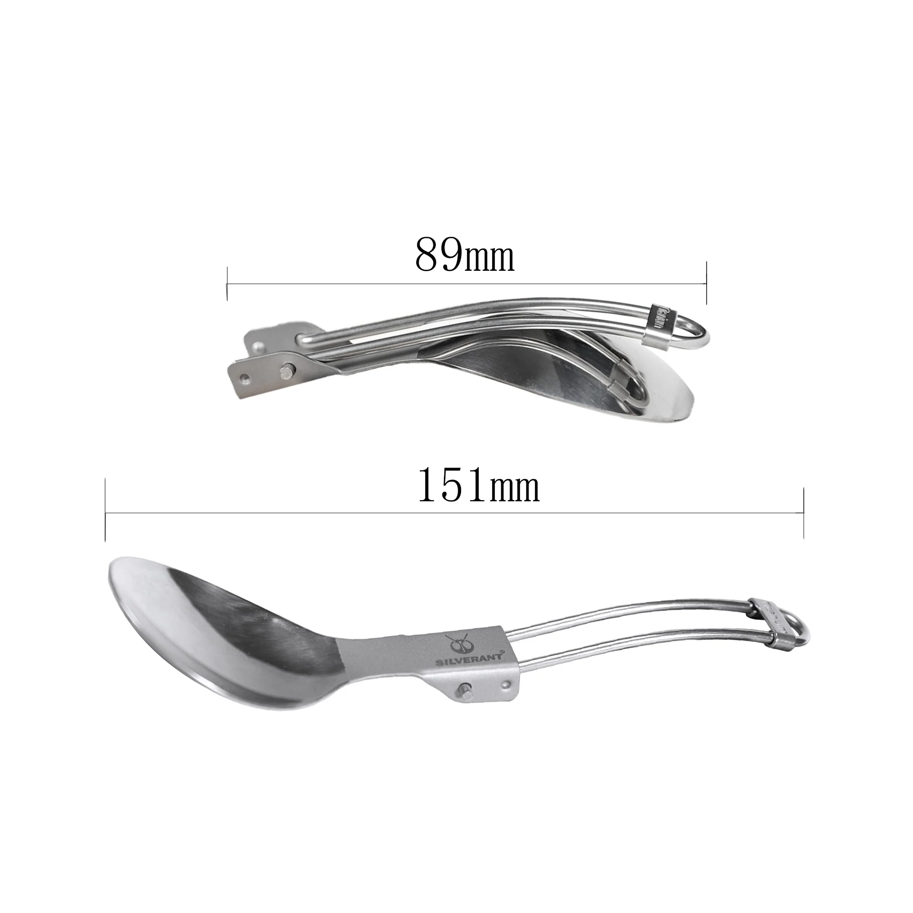 Titanium folding handle spoon with bag