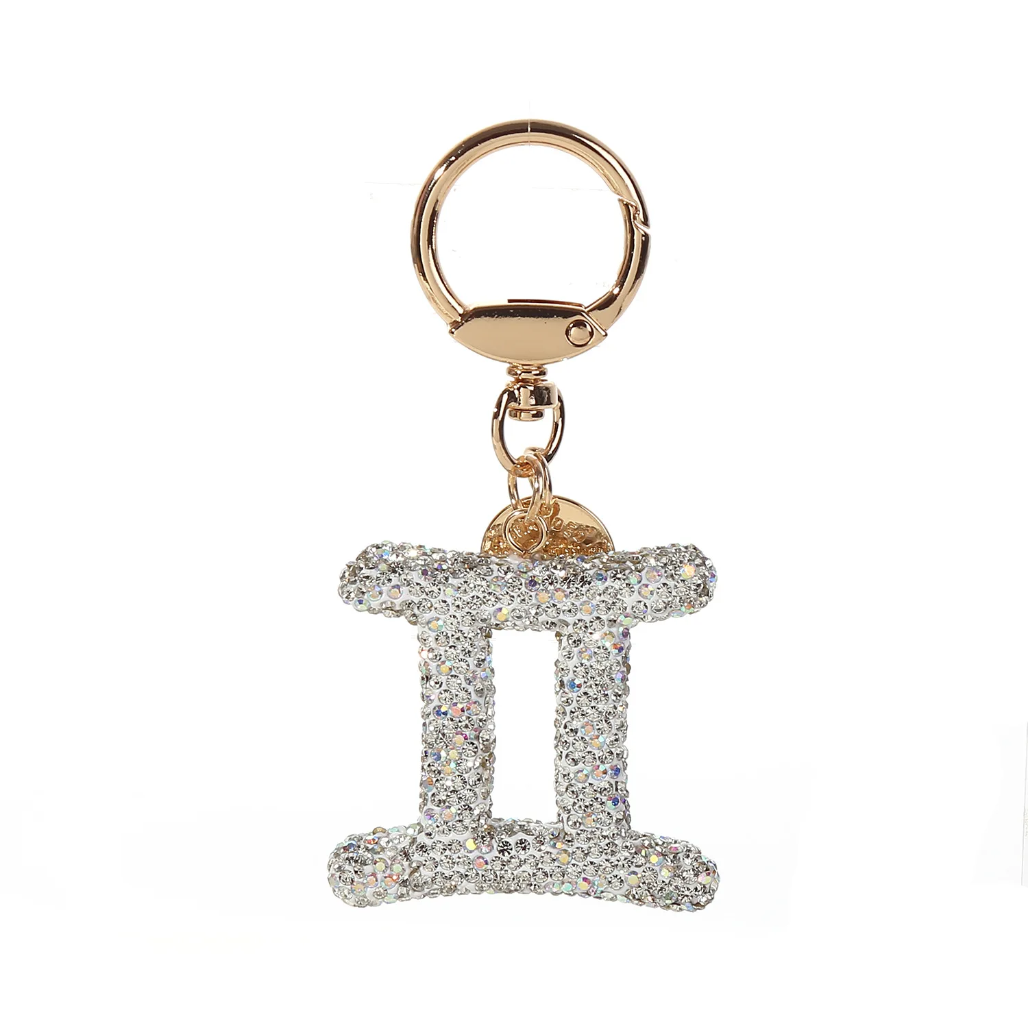 New Arrival Diy Custom Crystal Color 12 Star Sign KeyChain White Crystal 12 Animals Star Key Chain