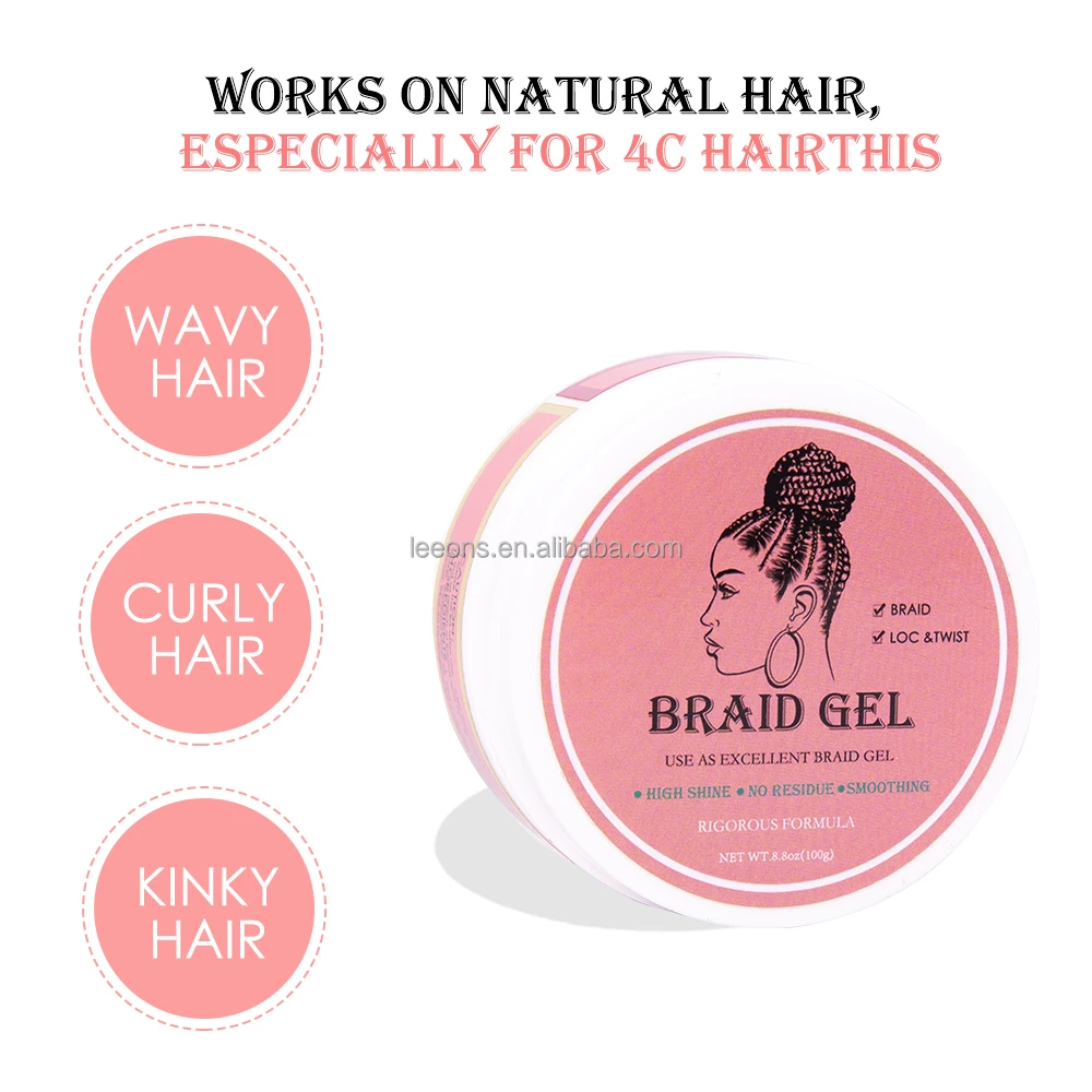 Wholesale Custom Neat Braid Loc N Twist Gel Private Label Edge Control Extreme Hold Conditioning Shining Hair Jam Braiding Gel