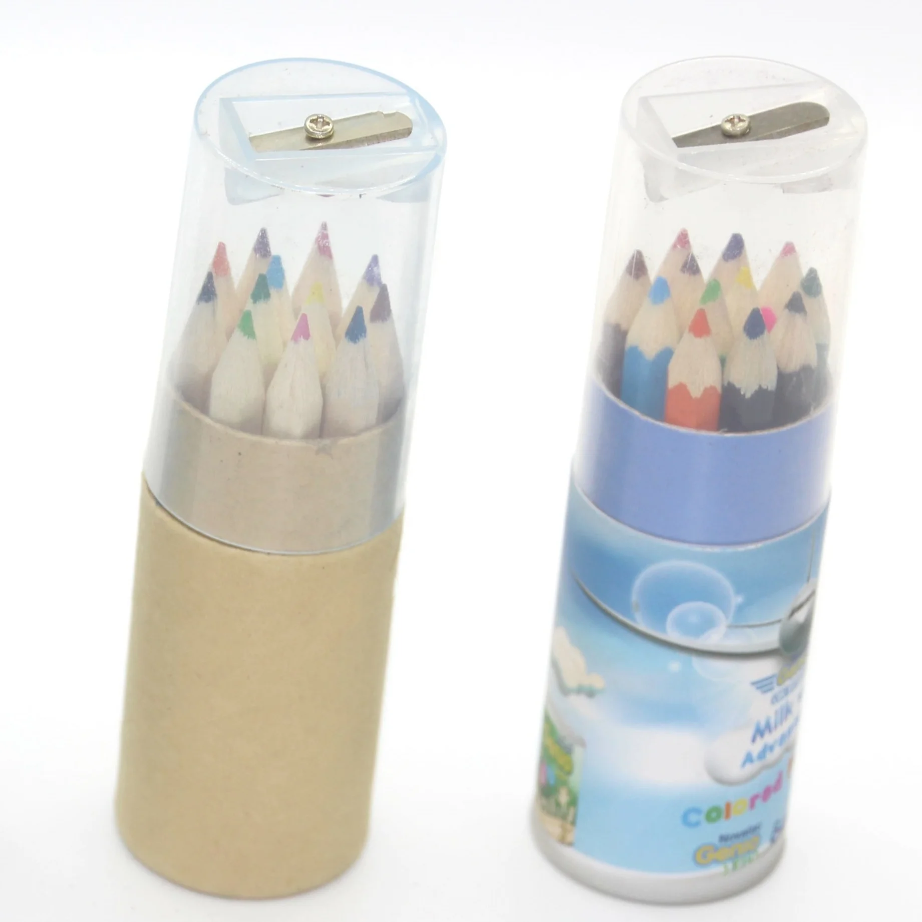 12 Colors With Sharpener Mini cute Child Gift Wooden Writing Colored Pencils