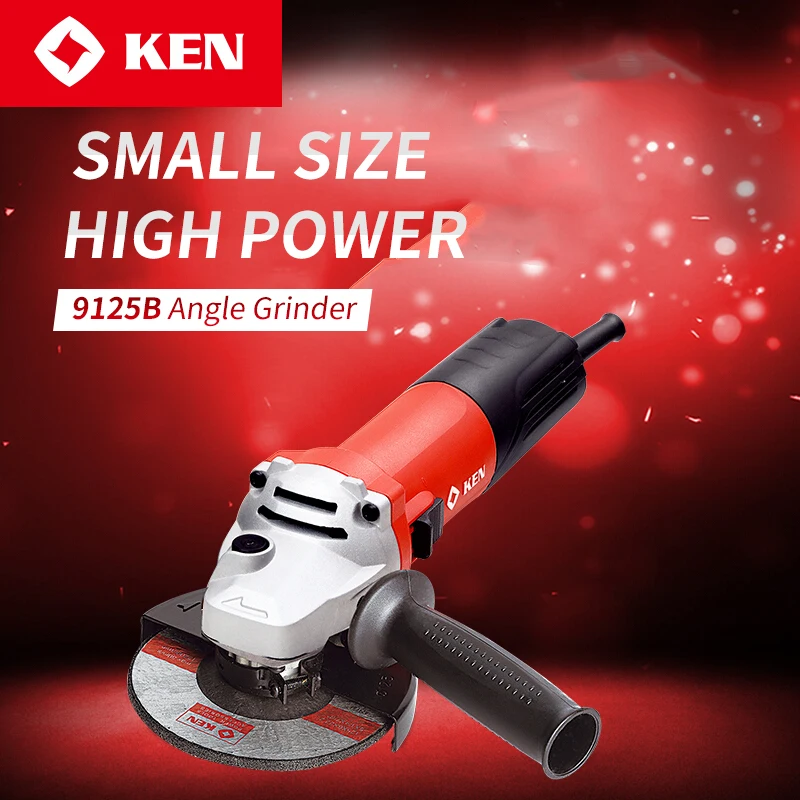 KEN 1100W 125mm Angle Grinder High-power Cutting Machine 125 Polishing Machine Metal Grinding and Polishing Machine 9125B