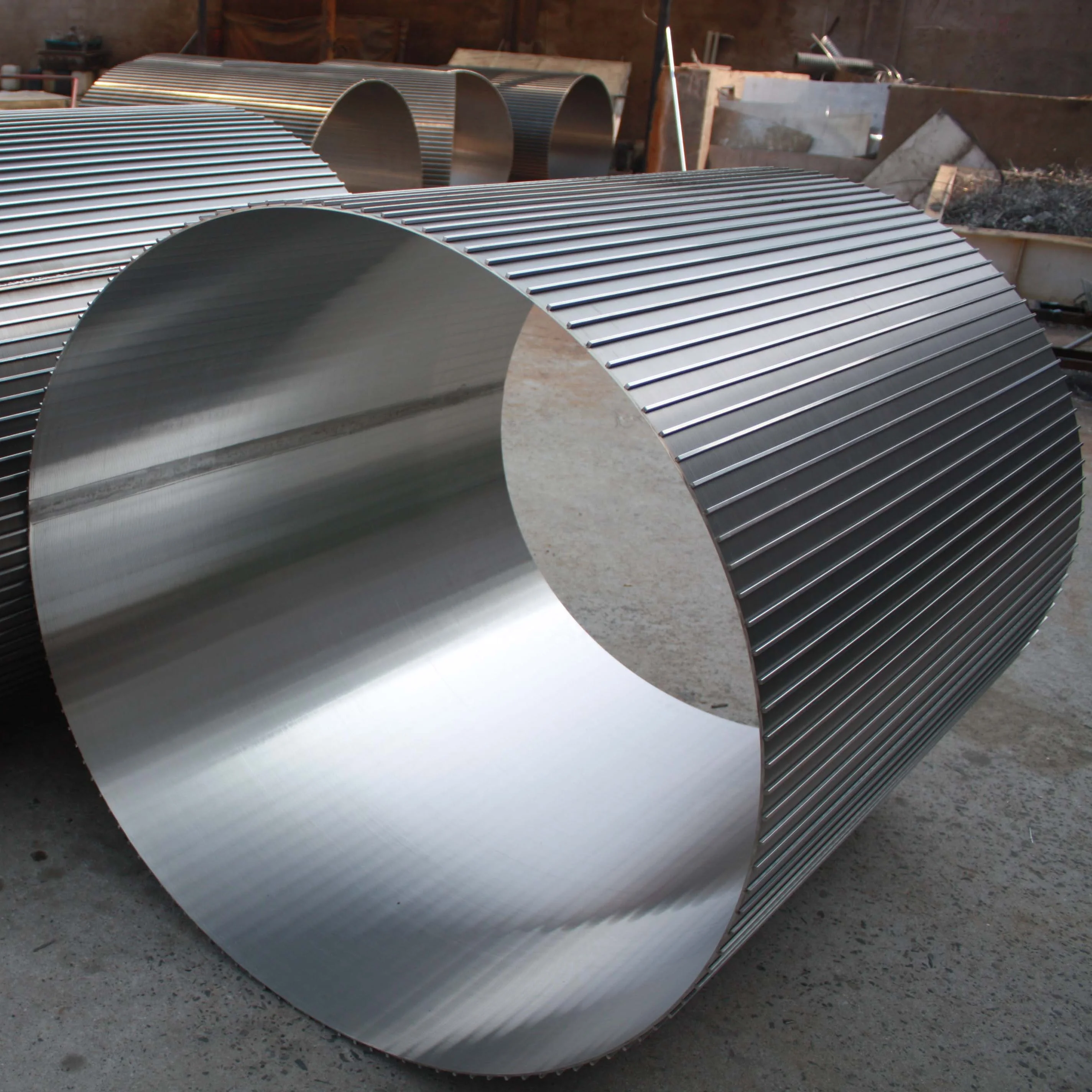 Wedge welded  slot wire mesh screen drum filter,wire wrapped screen pipe cylinder