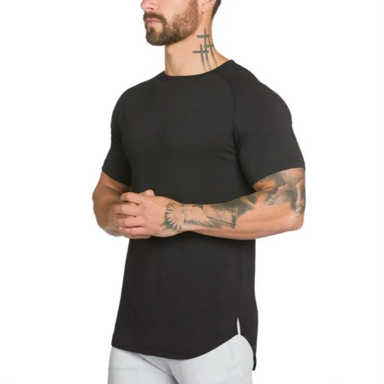 Solid Color Comfortable Quick Dry Plus Long Loose Cotton Sportswear Short Sleeve Shirts for Men