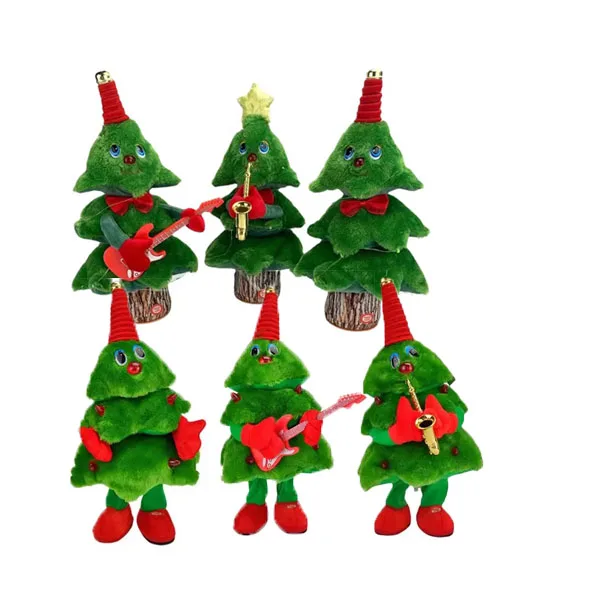 Dancing Christmas Tree with Music by Saxon Guitar Xmas Doll for Merry Christmas New Year Gift