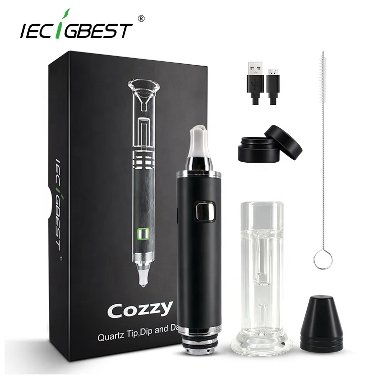 
2021 Portable Dab Rig Dip Pen Cozzy Dab Pen Vaporizer with Mini Water Glass Bubbler E Rig Dab Wax Vaporizer 