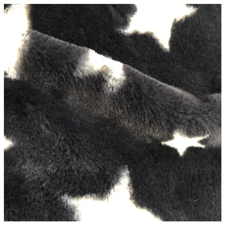 
 100% polyester printed faux fur fabric  printed fake hair like rabbit fur  