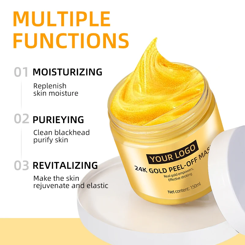 24k gold mask OEM/ODM wholesale Anti Wrinkle And Moisturizing Collagen Peel Off Face Mask 24k Peel Off Gold Facial Mask