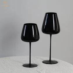 Handmade Black Porcelain Goblet Black Crystal Glass Red Wine Glass Home Decoration Wine Glass