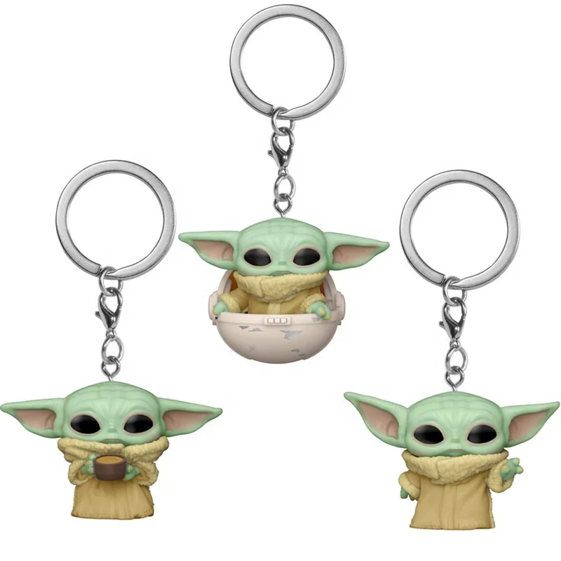 
Verified keychain manufacturer wholesale pvc material cute pendant baby yoda keychain 