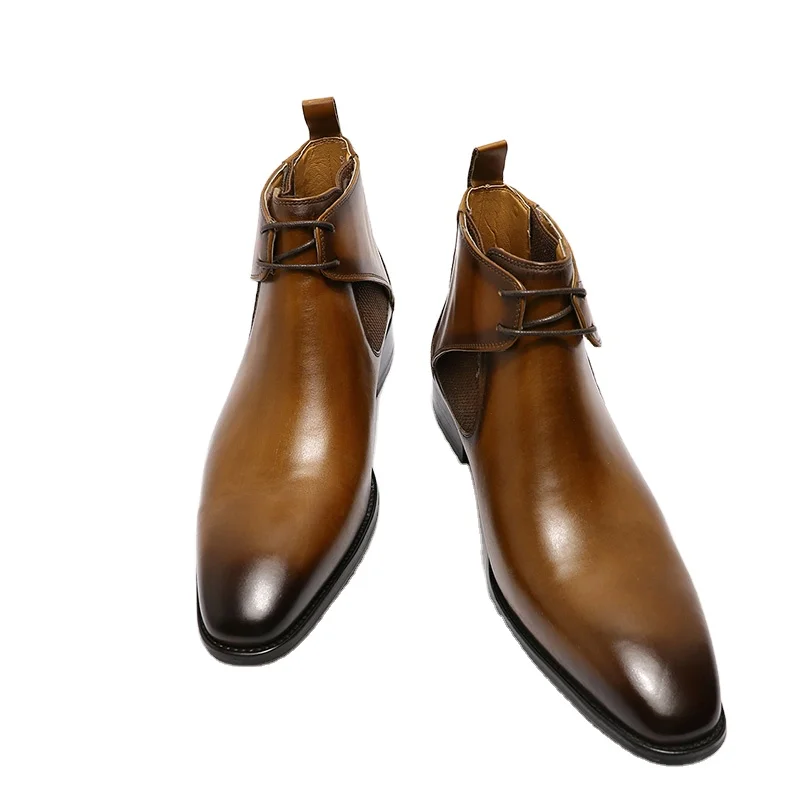 chelsea boots selected designer genuine leather red  dress shoes  boots for men