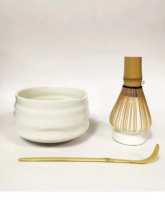 Whosale mini bamboo matcha tea whisk set for drinking coffee and tea Matcha Bowl Set (Includes Bowl, Rest,Tea Whisk, Chasaku