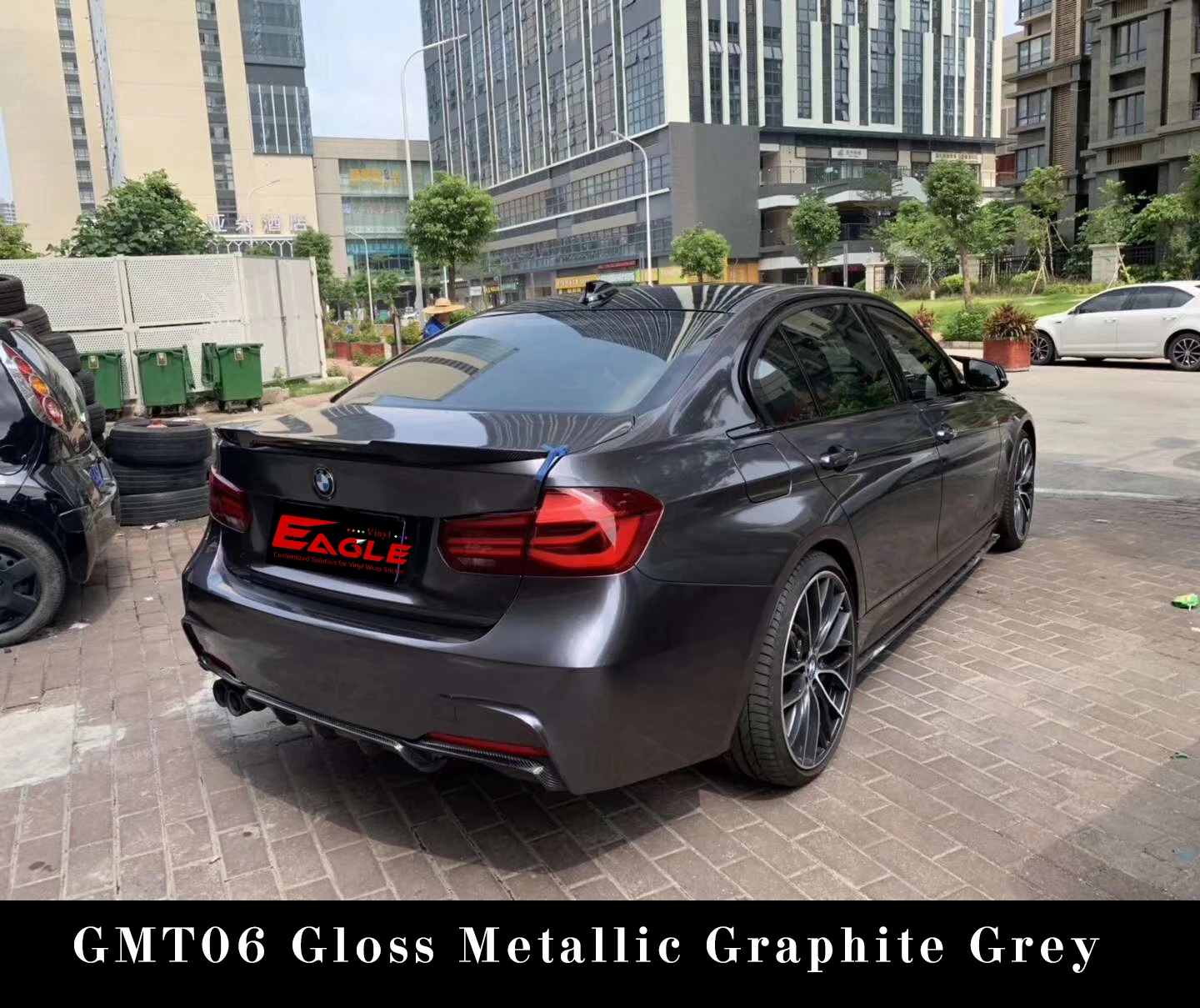 Factory Price Glossy Metallic Dark Grey 160gsm Car Wrapping Vinyl Film